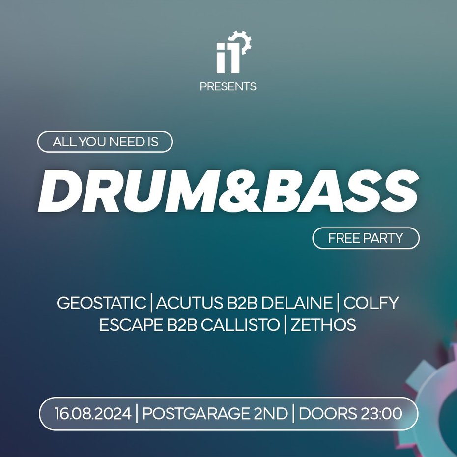 I.ONE invites to a D&B Free Party Flyer 16.08.2024